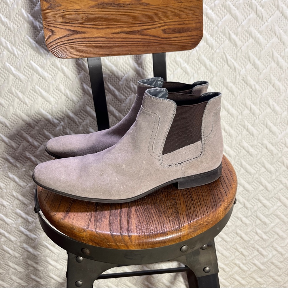 Calvin Klein Gray Suede Boots - Picture 2 of 8